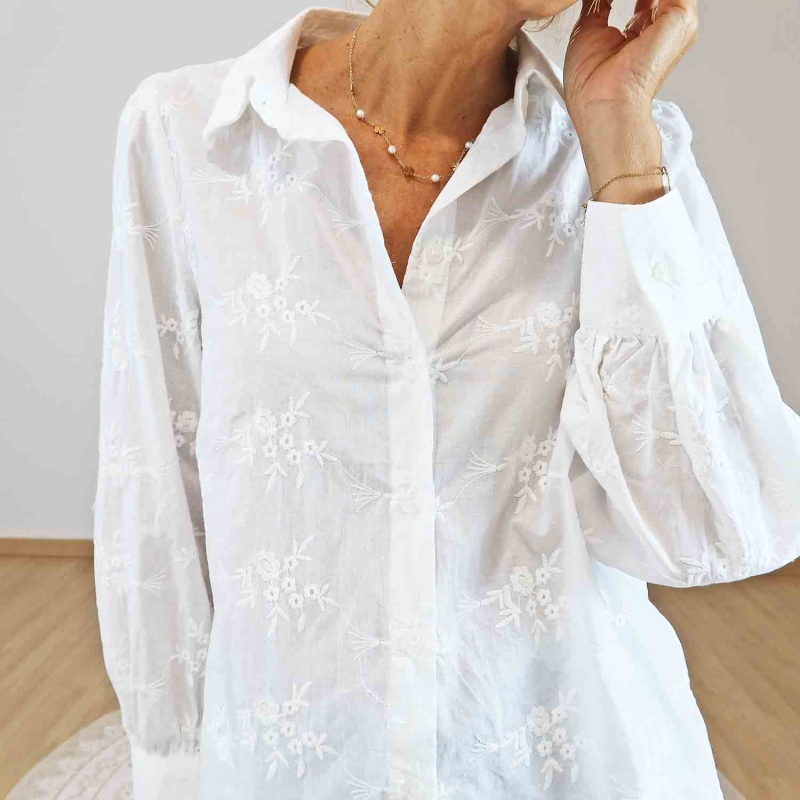 Chemise manches longues bohème femme