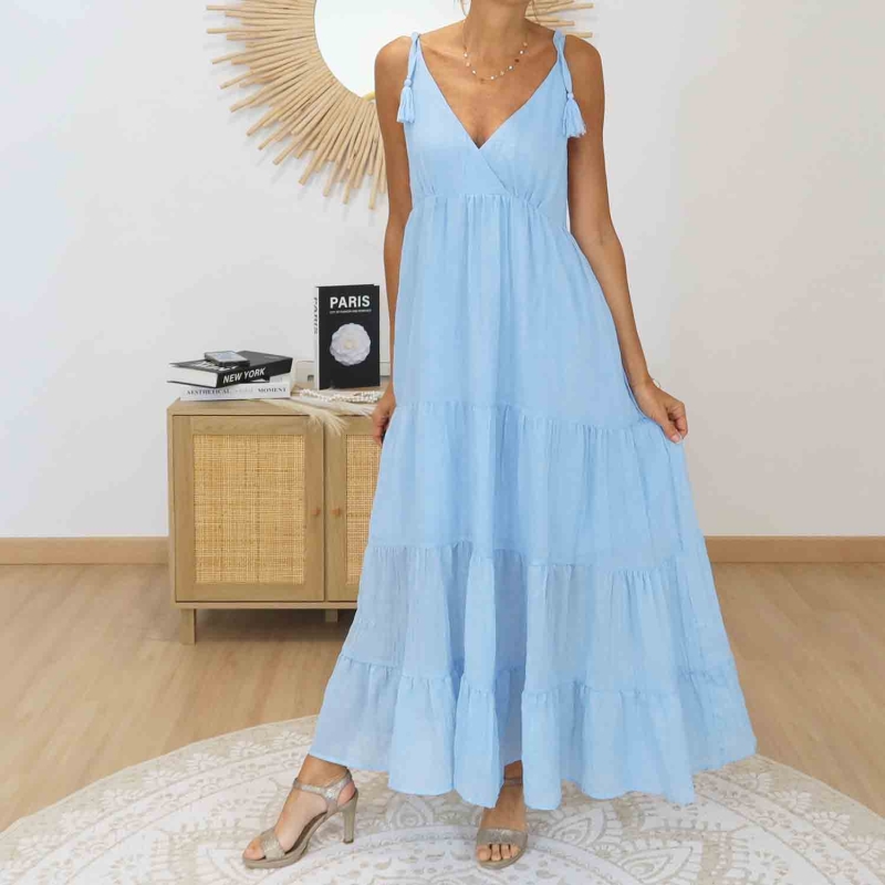 Robe été bleu pastel femme