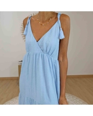 Robe bohème chic bleu ciel