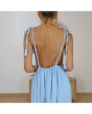 Robe longue Alizée ciel