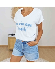 T-shirt la vie est belle ciel