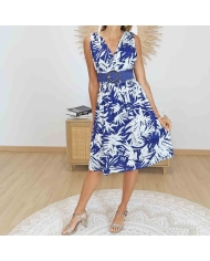 Dos de la robe courte magique Léonie bleue – Taille élastiquée