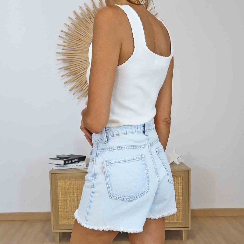Dos du short jean BABSY Tiffosi – Détail poches arrière