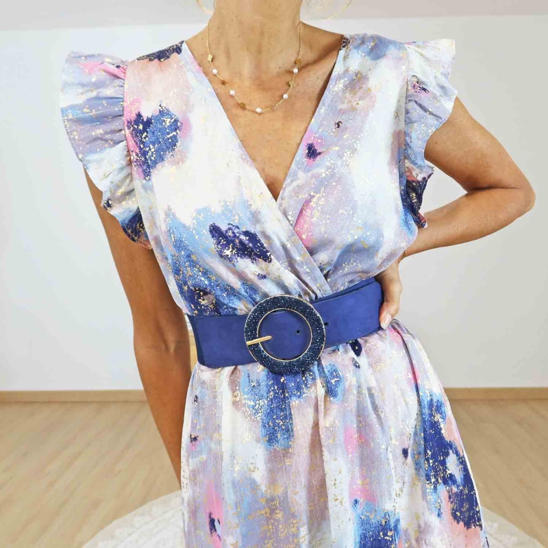 Robe longue wrap femme été scintillante – Style élégant