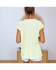 Dos du T-shirt Marguerite Jaune – Coupe confortable