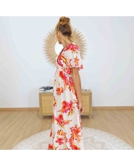 Robe longue viscose imprimée florale Mademoiselle Caprice