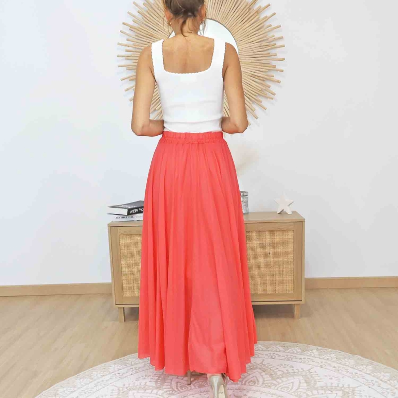 Jupe longue Mademoiselle Caprice – Style bohème vaporeux