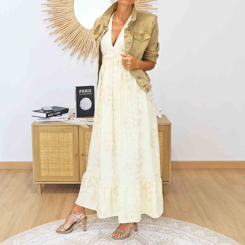 Robe bohème chic Romy – Fluide et scintillante