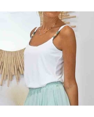 Top Phampy écru longueur 53 cm – Idéal été Mademoiselle Caprices