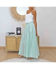 Jupe longue femme amande 95 cm – Couleur pastel tendance