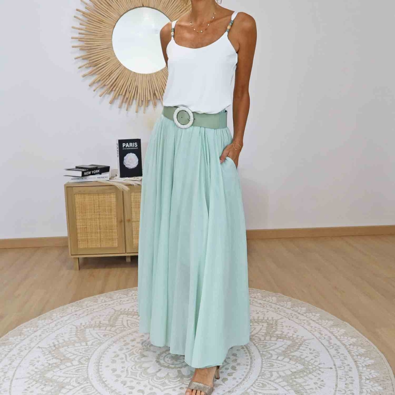 Jupe vaporeuse Manon avec ceinture – Style bohème chic