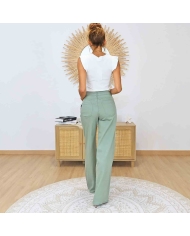Pantalon large femme kaki pastel tendance