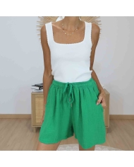 Short femme gaze de coton tendance été