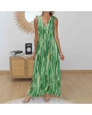 Robe longue verte Jade à dégradé de verts