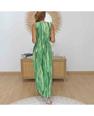 Robe magique longue verte décolleté V