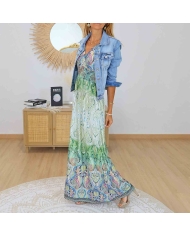 Robe longue élégante femme mariage été