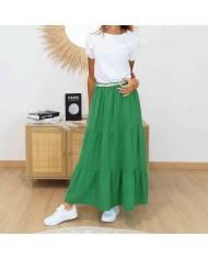 Jupe longue verte taille unique femme
