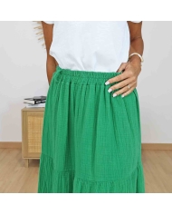 Jupe bohème chic verte femme