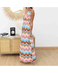 Robe longue décolleté V femme été