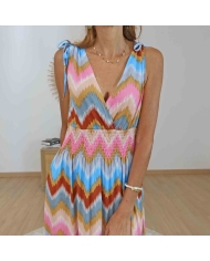 Robe élégante femme imprimé multicolore