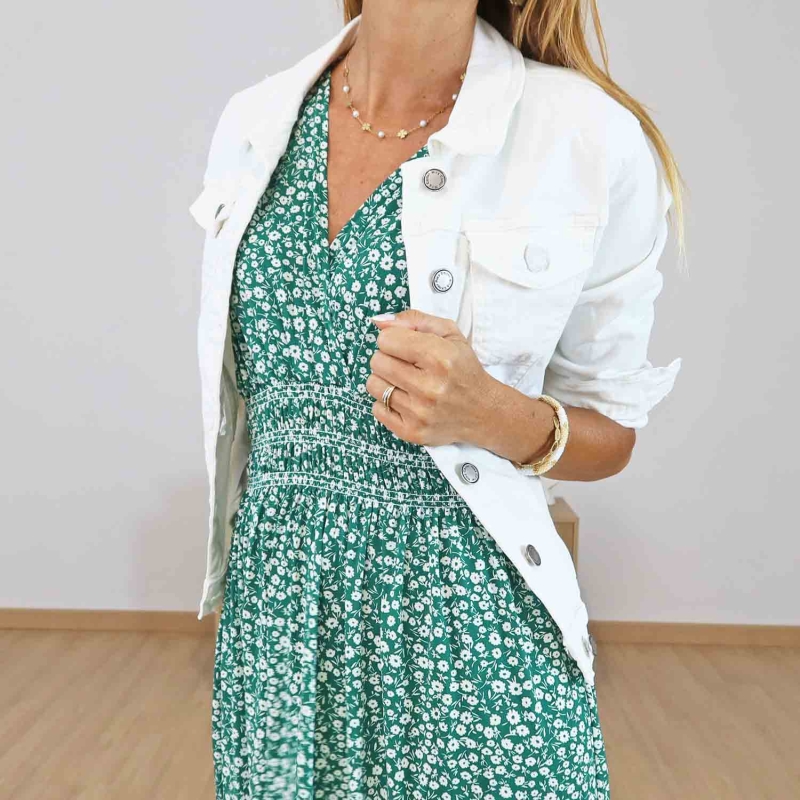 Robe longue femme verte élégante