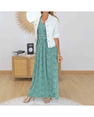 Robe fluide femme imprimé Liberty vert