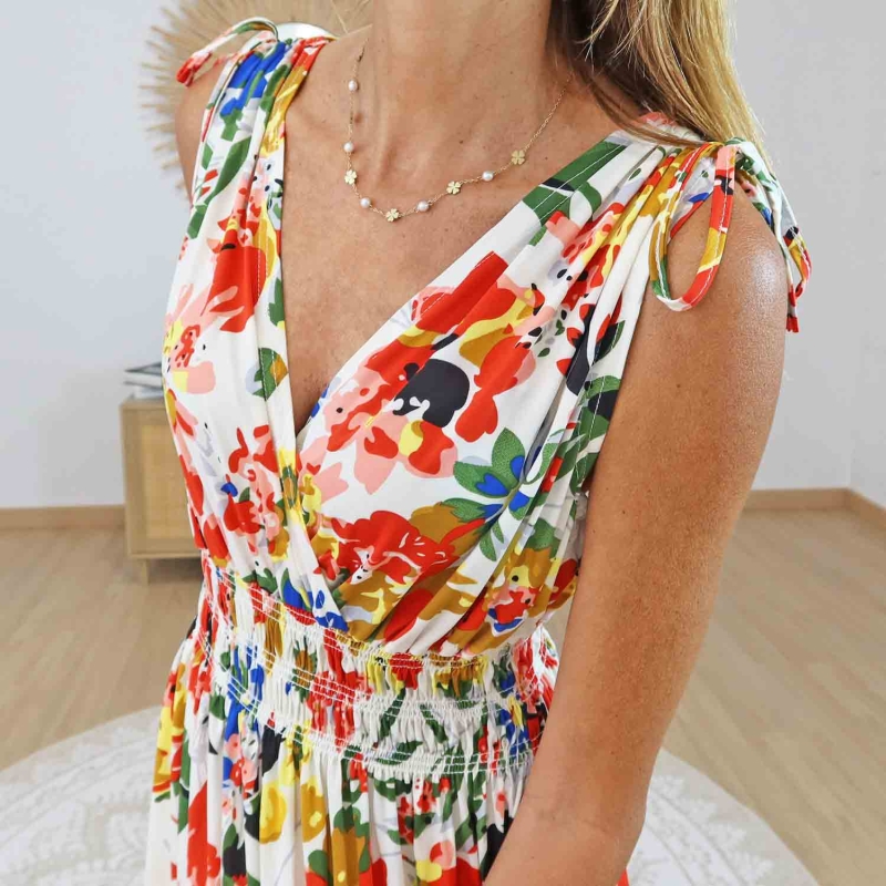 Détail liens à nouer épaules robe Lily