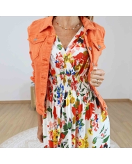 Robe longue magique Lily multicolore