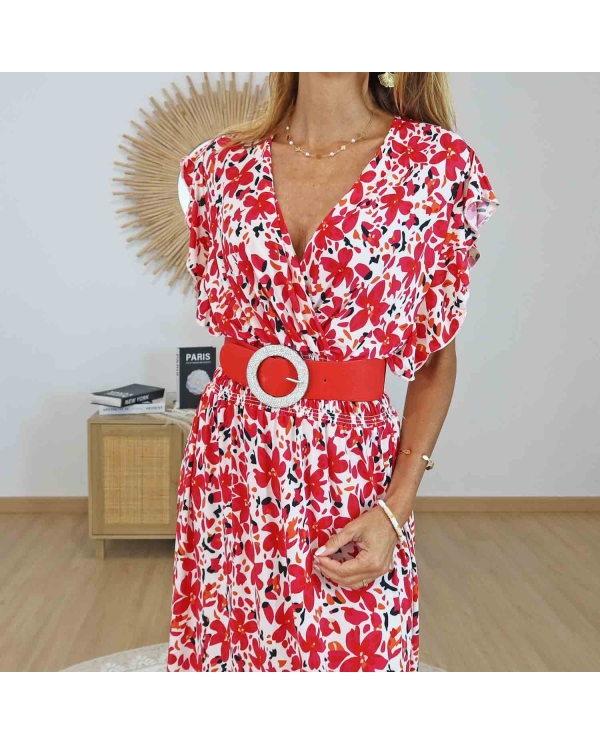 Robe longue magique Cerise