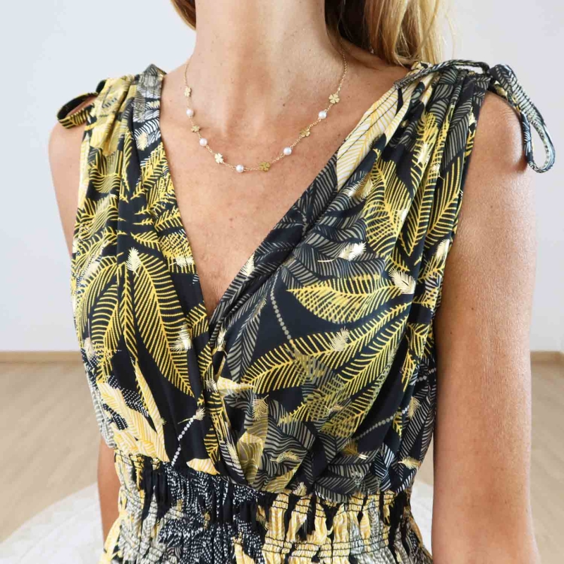 Robe magique Savannah femme noir et jaune