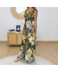 Robe magique Longue Savannah Noire et Jaune