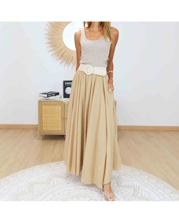 Jupe longue Manon caramel bohème chic