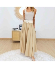 Jupe longue Manon caramel bohème chic