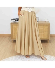 Jupe longue coton caramel avec poches