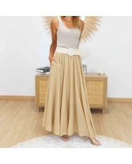 Jupe bohème femme coloris caramel