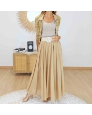 Jupe longue bohème chic coton caramel
