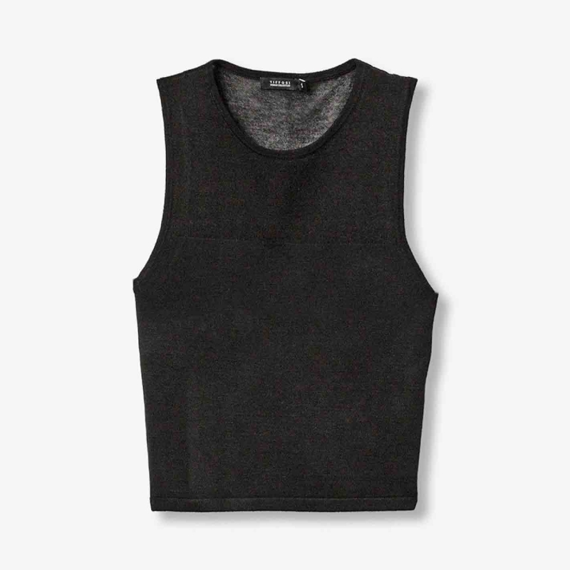 Débardeur noir femme sans manches