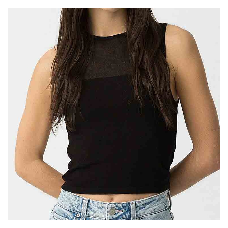 Top noir élégant femme Tiffosi.