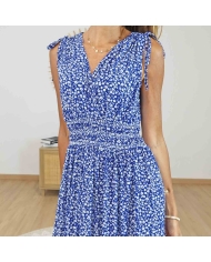 Robe longue bohème bleu et blanc