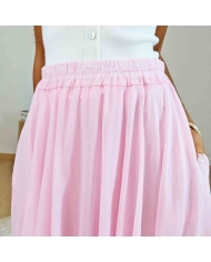 Jupe femme taille élastiquée rose poudré