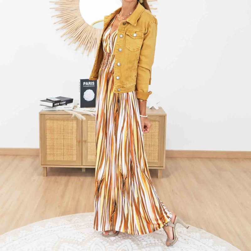 Robe élégante imprimé dégradé femme