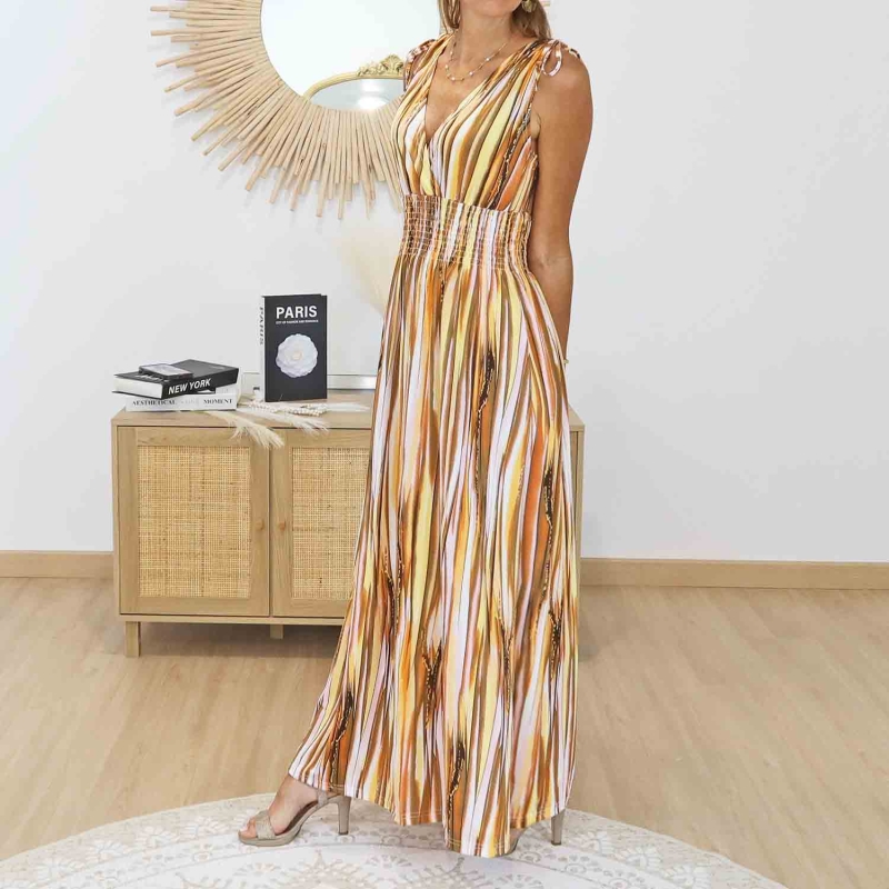 Robe élégante imprimé dégradé femme
