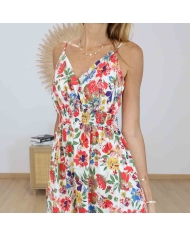 Robe bohème fleurie multicolore femme