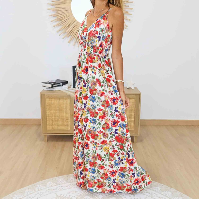 Robe fluide femme bretelles réglables
