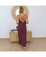 Robe Longue Bestie Bordeaux Prune - Tiffosi