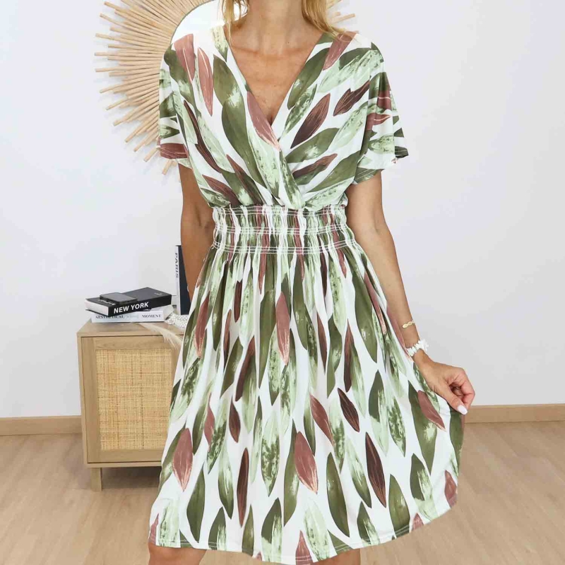 Robe magique Alyssa femme taille unique imprimé végétal été