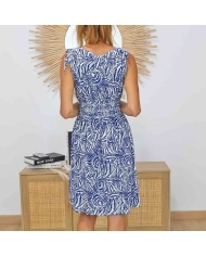 Robe Noélie bleue vue de dos