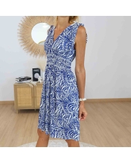 Taille smockée robe magique bleue