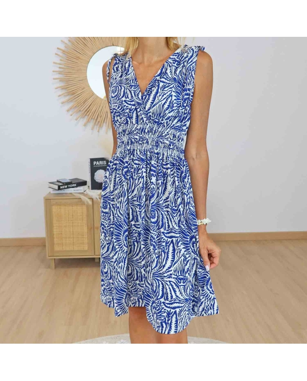 Robe d'été Noélie bleue Mademoiselle Caprices