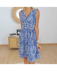 Robe d'été Noélie bleue Mademoiselle Caprices